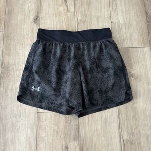 Under Armour Run Shorts Womens M Black Fitted Speed Pocket Running Lined